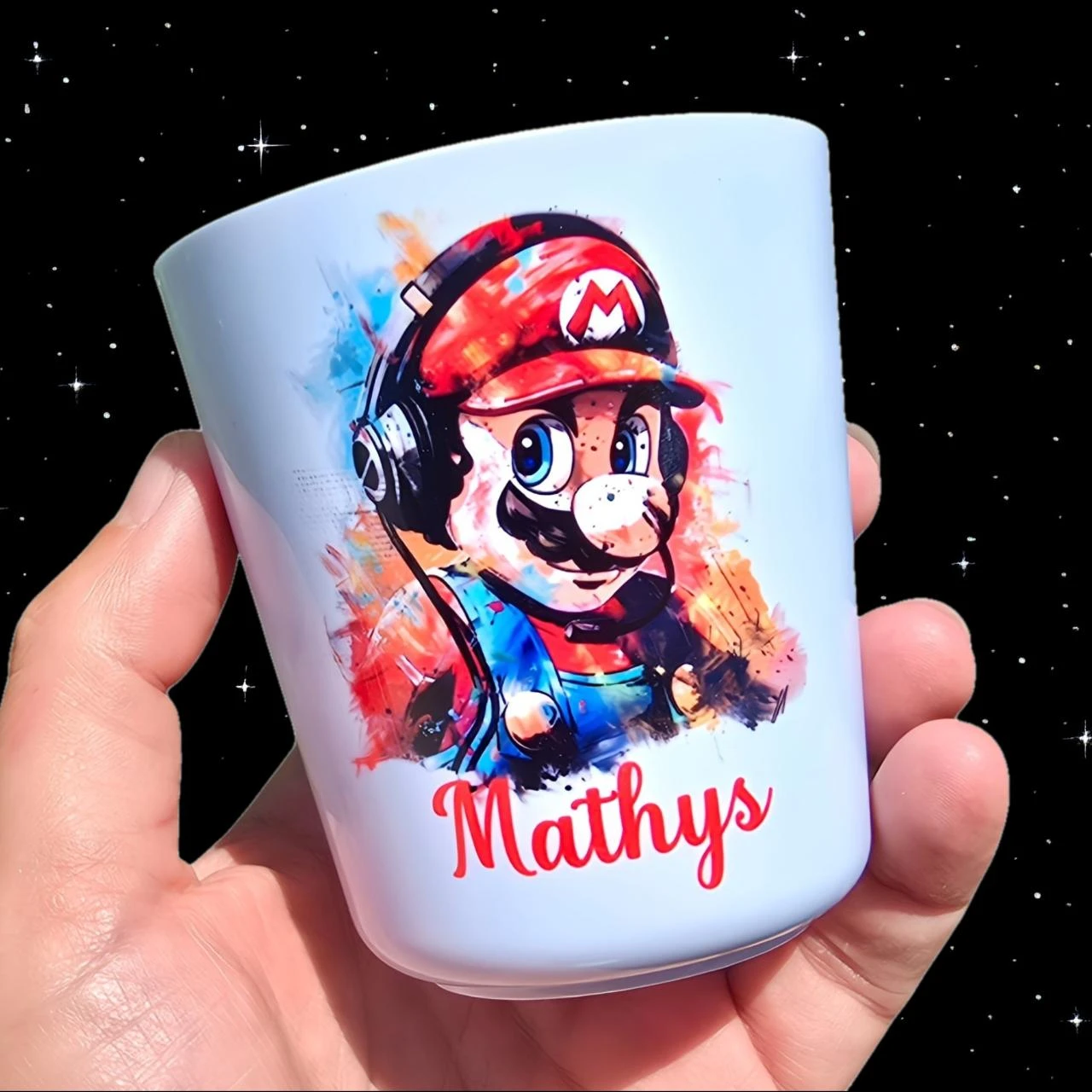 verre gobelet personnalisé mario
